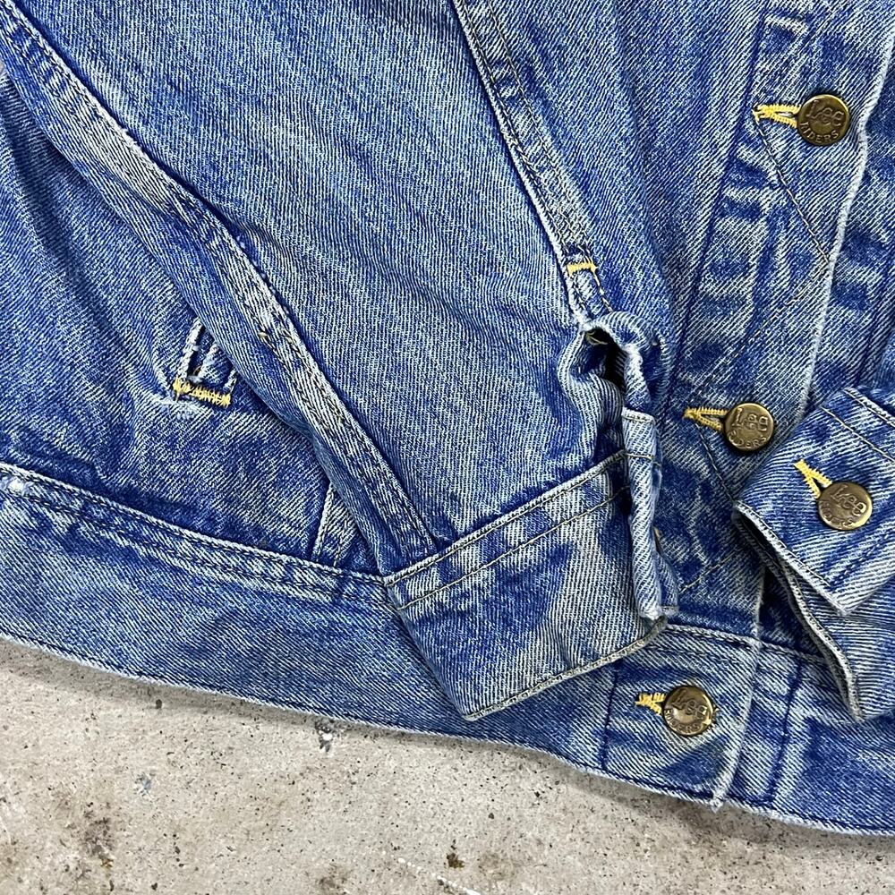 Vintage Lee Riders Blue Denim Jacket USA Made Mens M Wmns XL Jean Trucker 80s - Picture 7 of 16